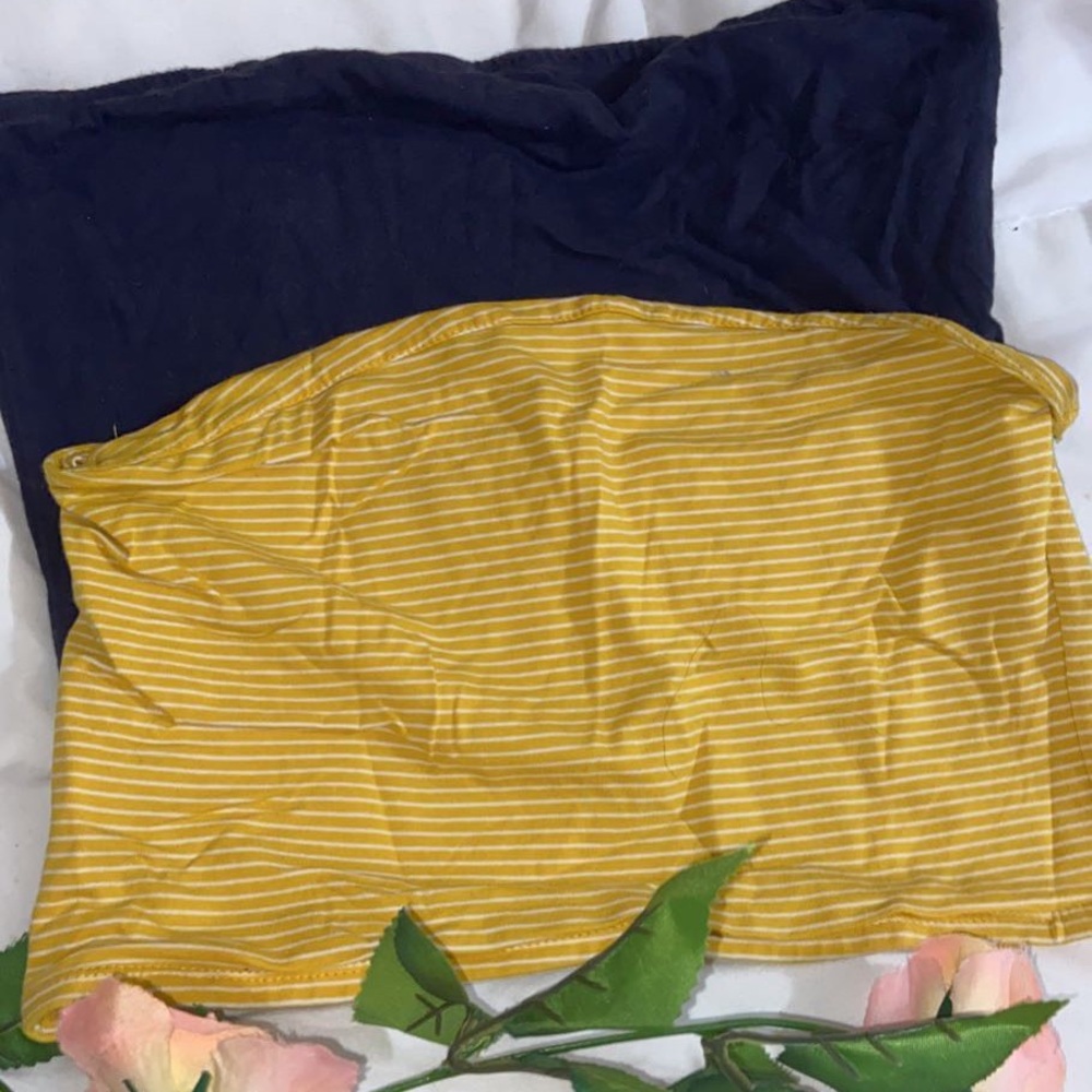 TUBE TOPS ( white, grey, yellow, navy blue) 💙🤍💛